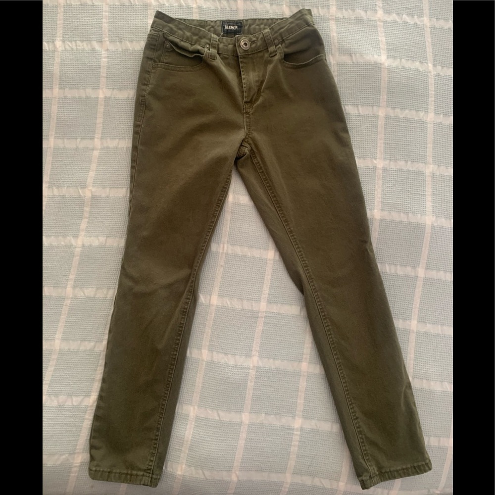 Hudson boys Army green slim jeans sz 10